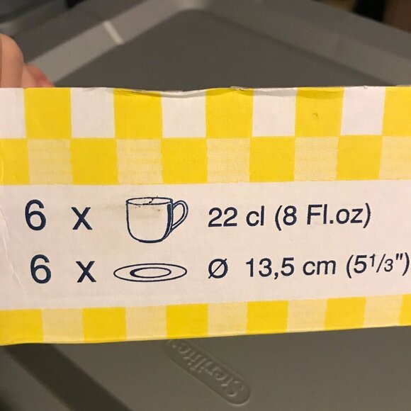 NEW Vintage VMC France set of 6 cups and saucers in box, cobalt blue glass - Picture 9 of 14